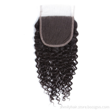 Virgin Malaysian Kinky Curly Human Hair 4x4 Lace Front Closure Bleached Knots 2x6 5x5 13x4 13x6 6x6 7x7 360 Lace Frontal Closure